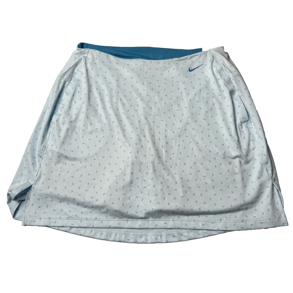 Nike Dri-FIT Golf Skirt Women sz L Blue Standard Fit Built-In Shorts‎ NWT